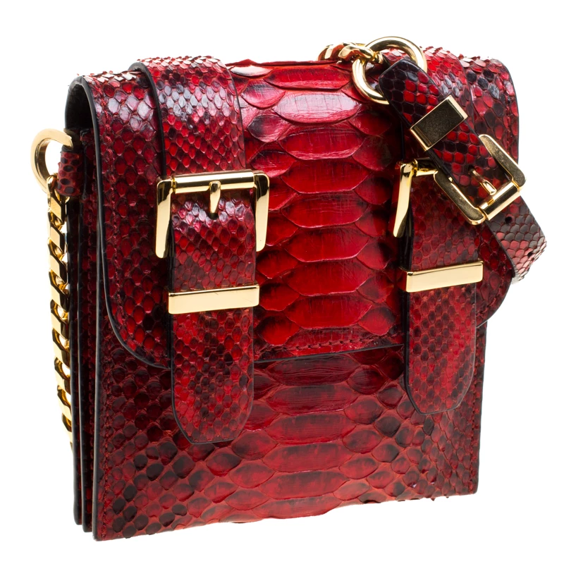 Michael Kors Red Python Crossbody Bag For Women - Image 3