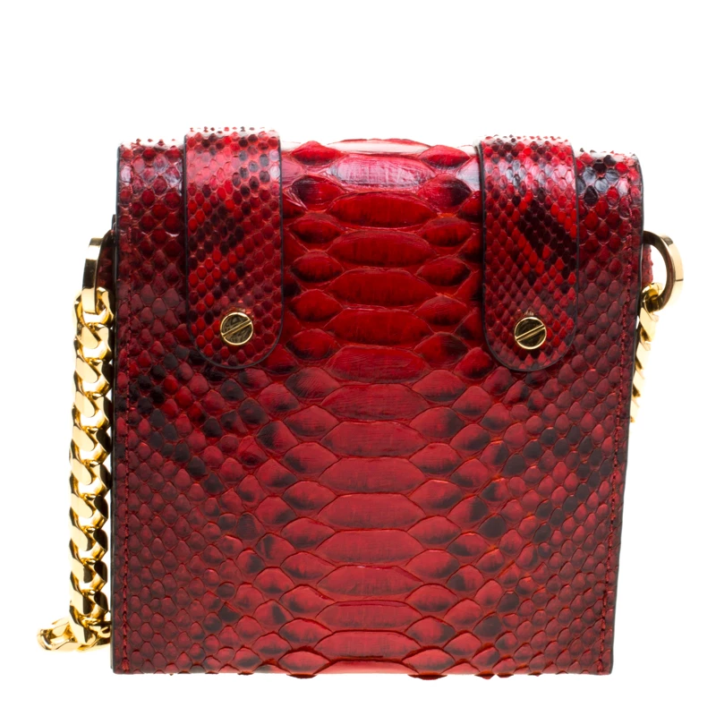 Michael Kors Red Python Crossbody Bag For Women - Image 4