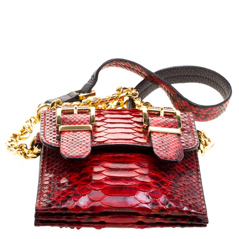 Michael Kors Red Python Crossbody Bag For Women - Image 6