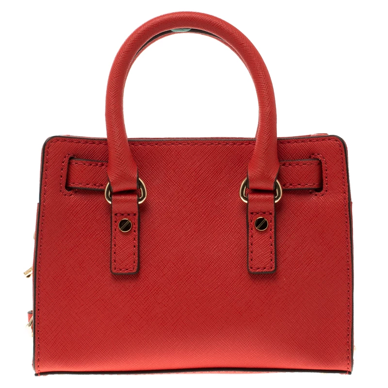 Michael Kors Red Saffiano Leather Hamilton Crossbody Bag For Women - Image 4