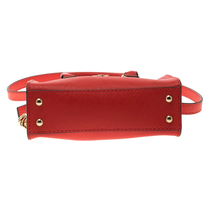 Michael Kors Red Saffiano Leather Hamilton Crossbody Bag For Women - Image 6