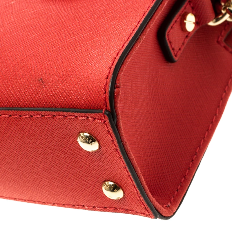 Michael Kors Red Saffiano Leather Hamilton Crossbody Bag For Women - Image 11