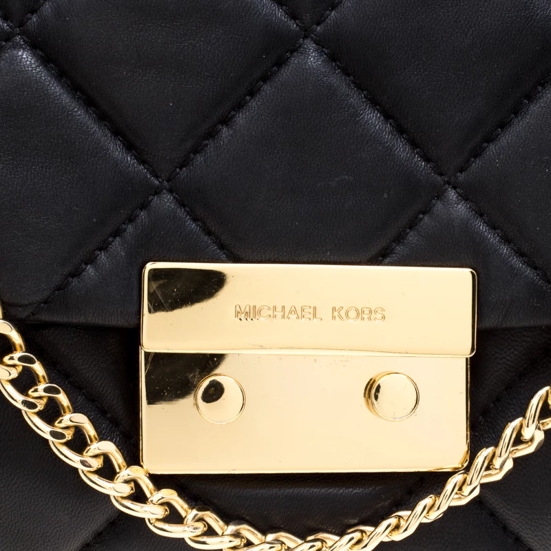 Michael Kors Black Quilted Leather Small Sloan Messenger Bag For Women - Image 5