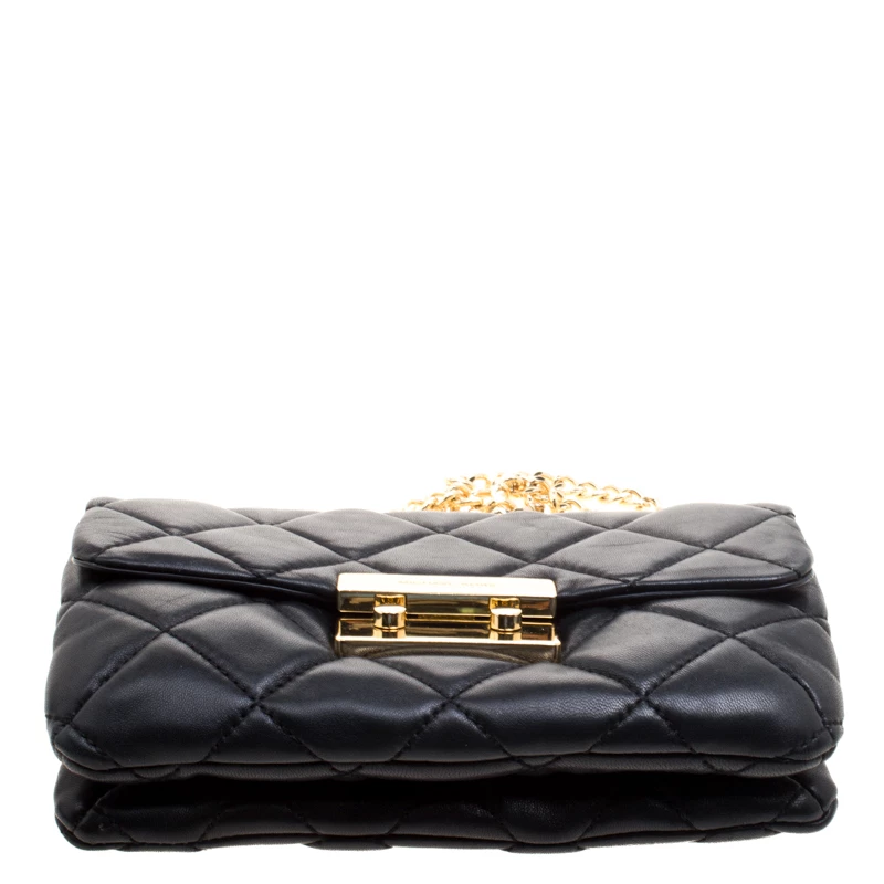 Michael Kors Black Quilted Leather Small Sloan Messenger Bag For Women - Image 6