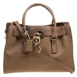 Michael Kors Brown Leather East West Hamilton Tote For Women