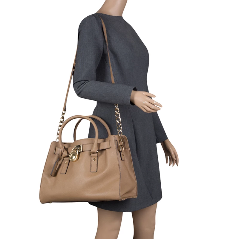 Michael Kors Brown Leather East West Hamilton Tote For Women - Image 2