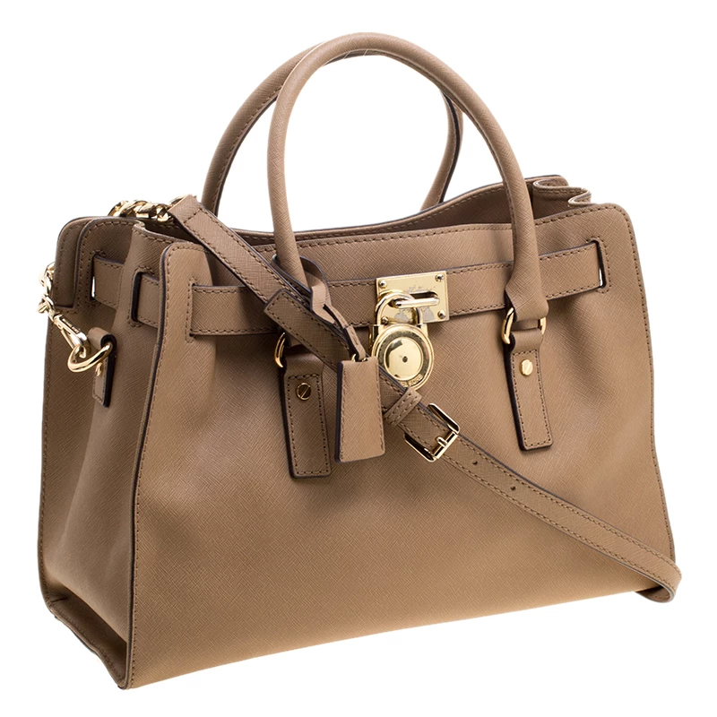 Michael Kors Brown Leather East West Hamilton Tote For Women - Image 3