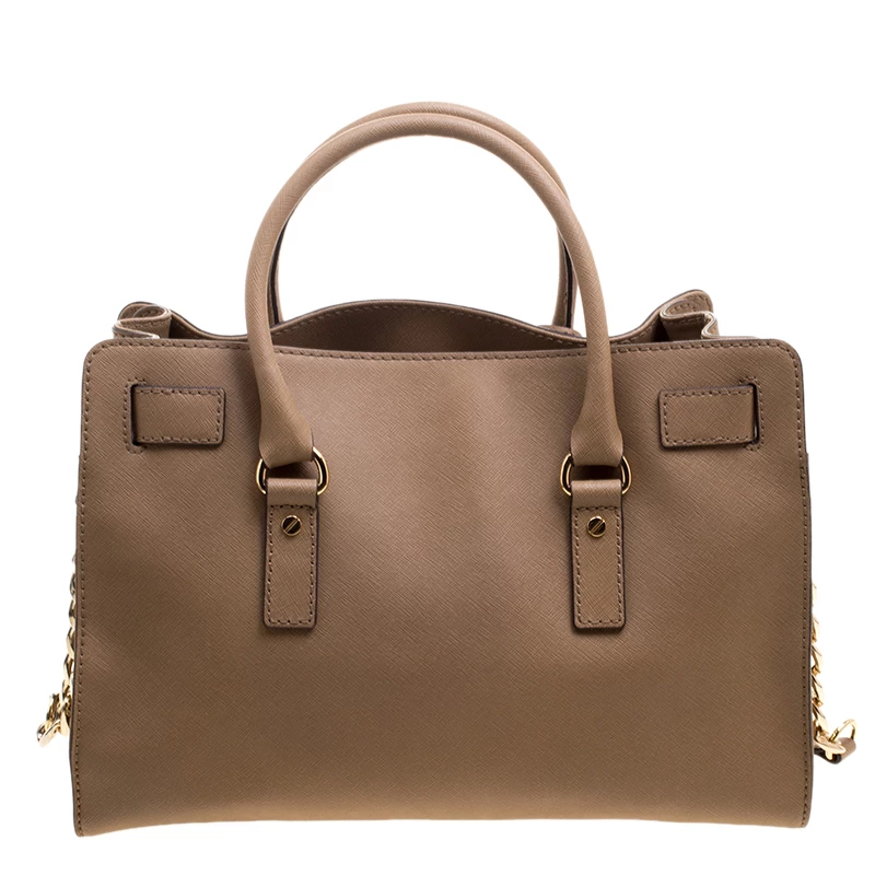 Michael Kors Brown Leather East West Hamilton Tote For Women - Image 4