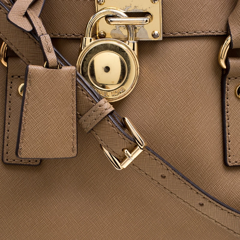 Michael Kors Brown Leather East West Hamilton Tote For Women - Image 5