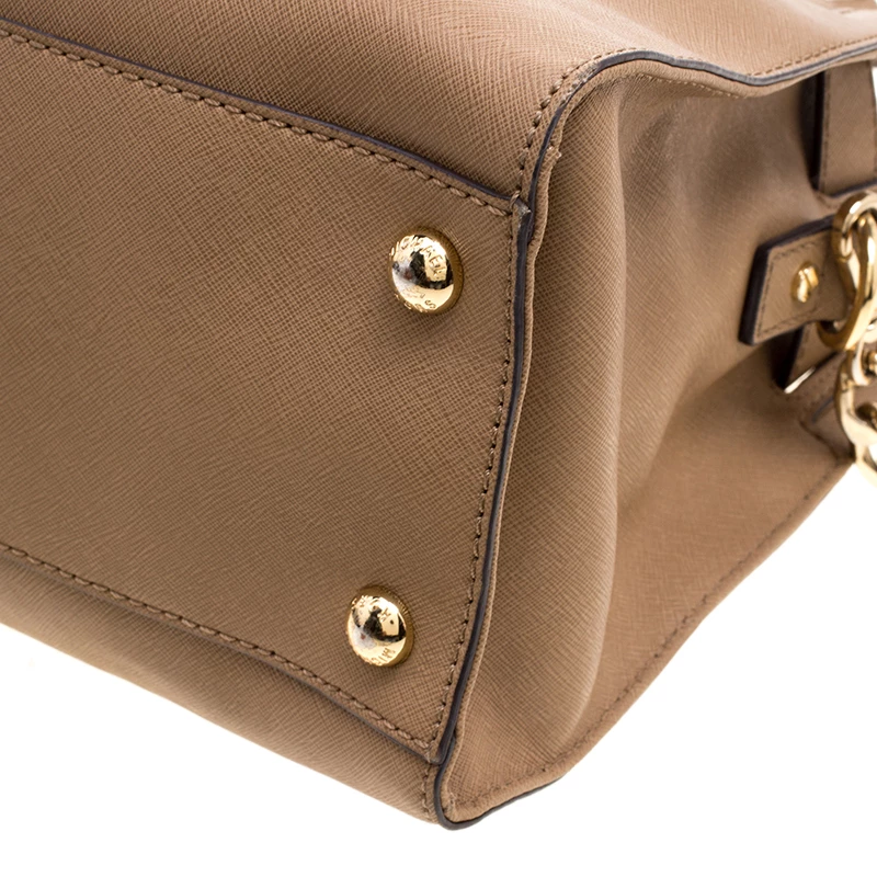 Michael Kors Brown Leather East West Hamilton Tote For Women - Image 11