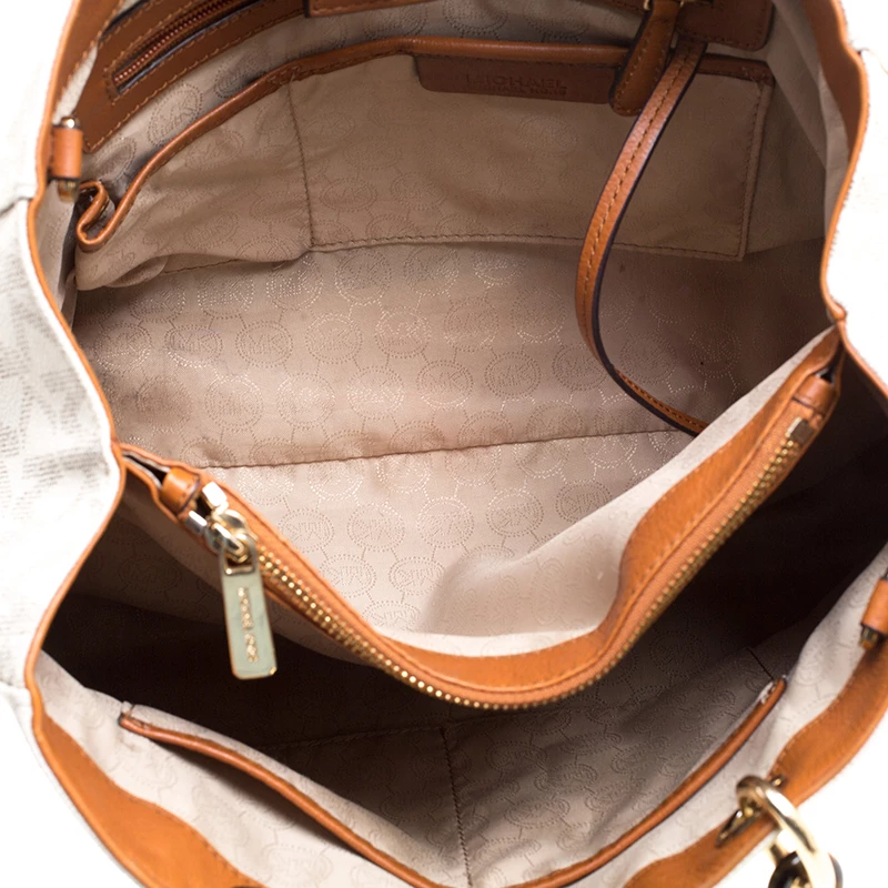 Michael Kors Off White Canvas Cynthia Tote For Women - Image 7