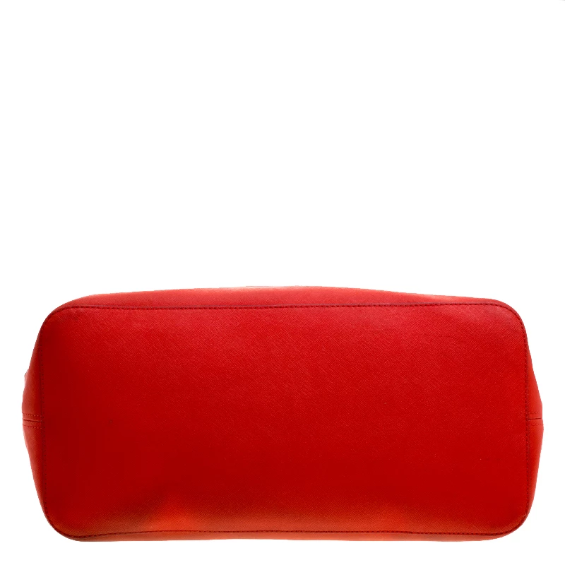 Michael Kors Red Saffiano Leather Jetset Tote For Women - Image 6