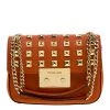 Michael Kors Orange Leather Sloan Studded Shoulder Bag For Women