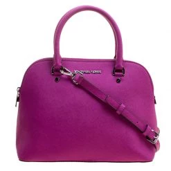 Michael Kors Fuchsia Leather Cindy Dome Satchel For Women