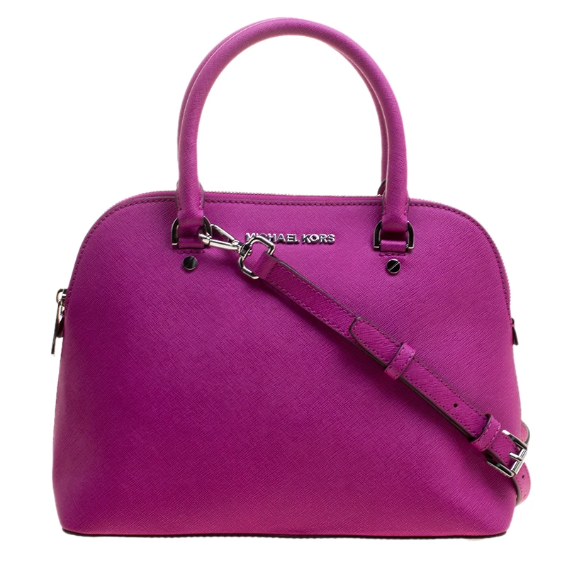 Michael Kors Fuchsia Leather Cindy Dome Satchel For Women