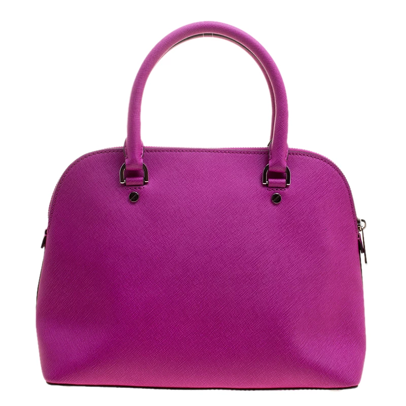 Michael Kors Fuchsia Leather Cindy Dome Satchel For Women - Image 4
