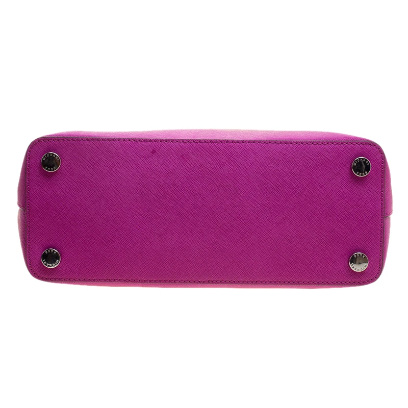 Michael Kors Fuchsia Leather Cindy Dome Satchel For Women - Image 6