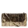 Michael Kors Metallic Gold Snake Embossed Suede Shoulder Bag For Women
