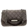 Michael Kors Grey Quilted Suede Large Sloan Flap Shoulder Bag For Women