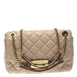 Michael Kors Pink Quilted Leather Shoulder Bag For Women