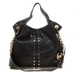 Michael Kors Black Leather Studded Uptown Astor Hobo For Women