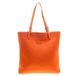 Michael Kors Orange Embossed Neoprene Jet Set Tote For Women