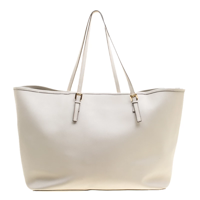 Michael Kors Off White Saffiano Leather Jetset Tote For Women - Image 4