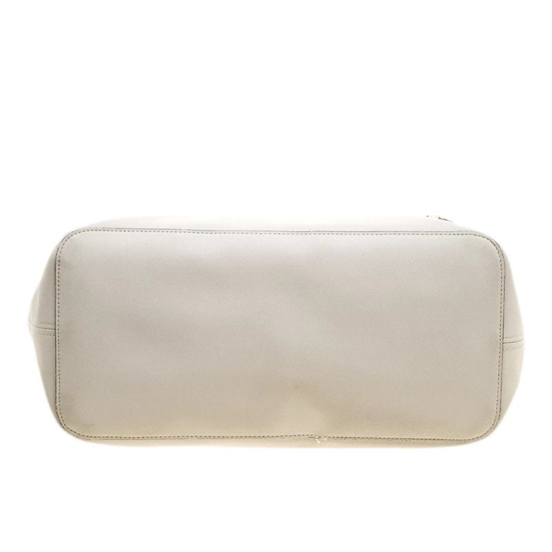 Michael Kors Off White Saffiano Leather Jetset Tote For Women - Image 6