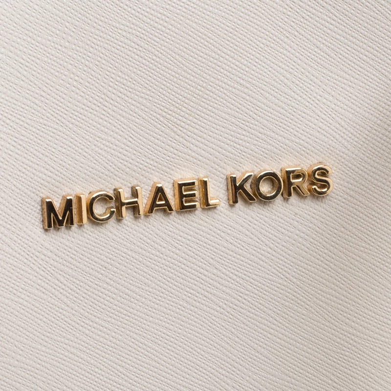 Michael Kors Off White Saffiano Leather Jetset Tote For Women - Image 8