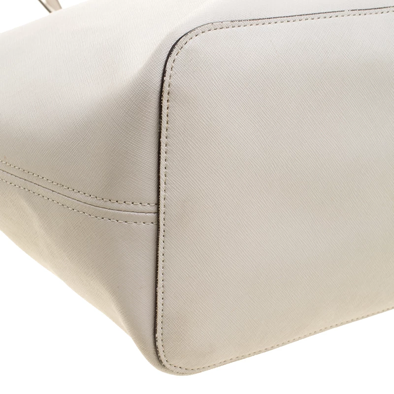 Michael Kors Off White Saffiano Leather Jetset Tote For Women - Image 10