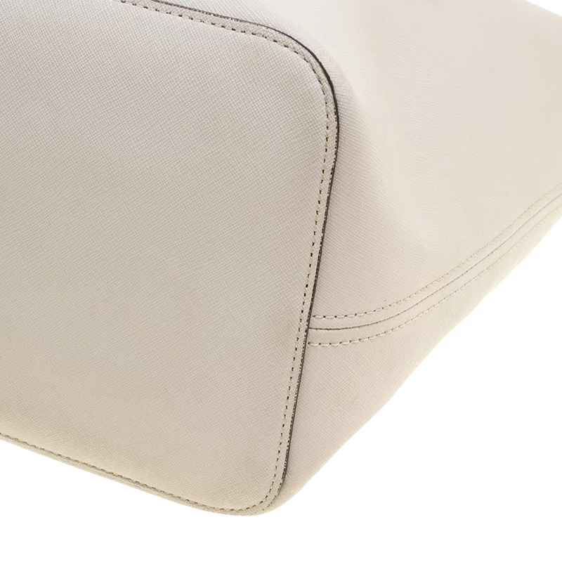 Michael Kors Off White Saffiano Leather Jetset Tote For Women - Image 11