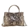 Michael Kors Beige Python Embossed Leather Hamilton Satchel For Women