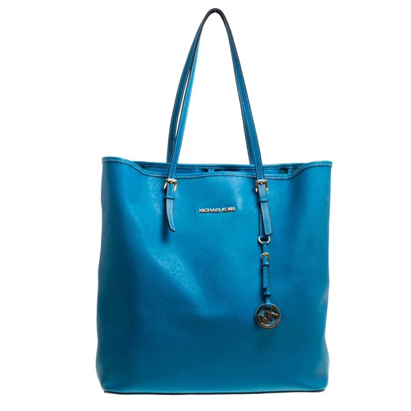 Michael Kors Turquoise Saffiano Leather Jetset Tote For Women