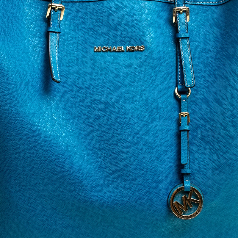 Michael Kors Turquoise Saffiano Leather Jetset Tote For Women - Image 5