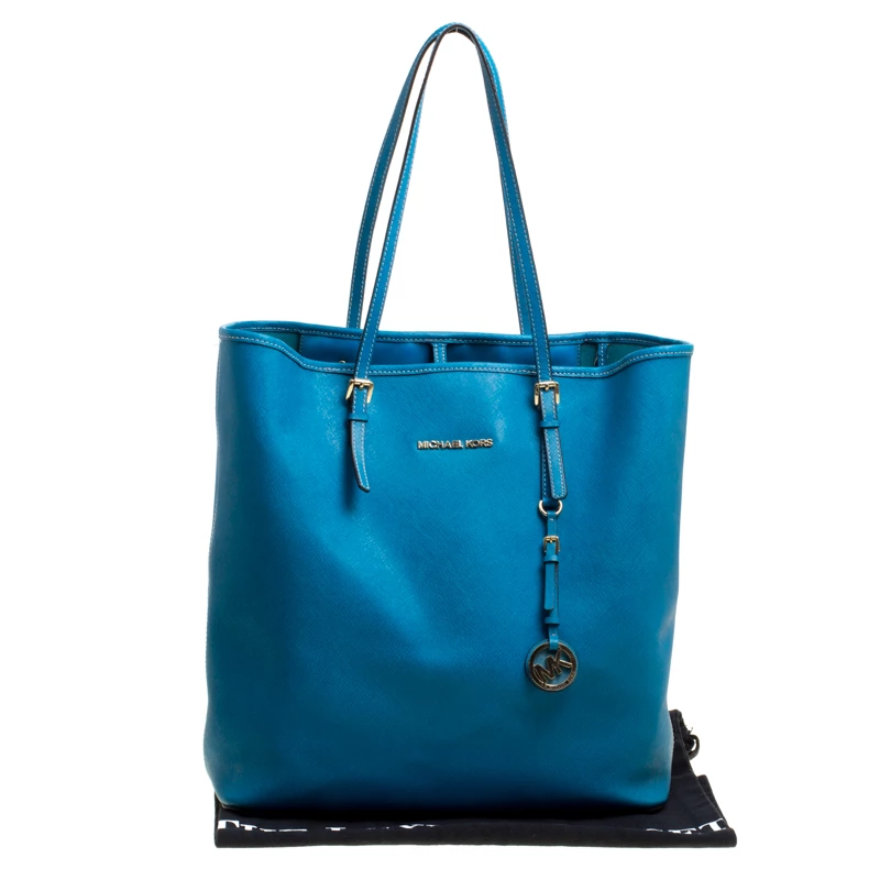 Michael Kors Turquoise Saffiano Leather Jetset Tote For Women - Image 9