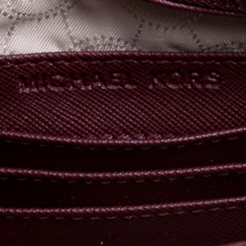 Michael Kors Burgundy/Grey Saffiano Leather Mini Selma Crossbody Bag For Women - Image 8