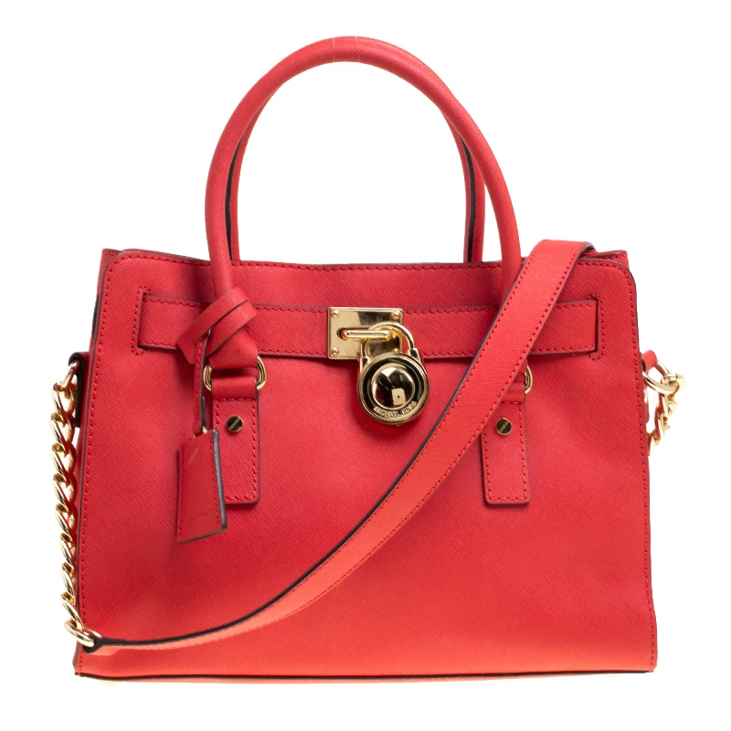 Michael Kors Red Leather Hamilton Tote For Women