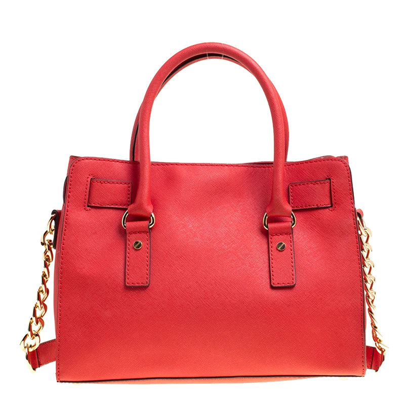 Michael Kors Red Leather Hamilton Tote For Women - Image 4