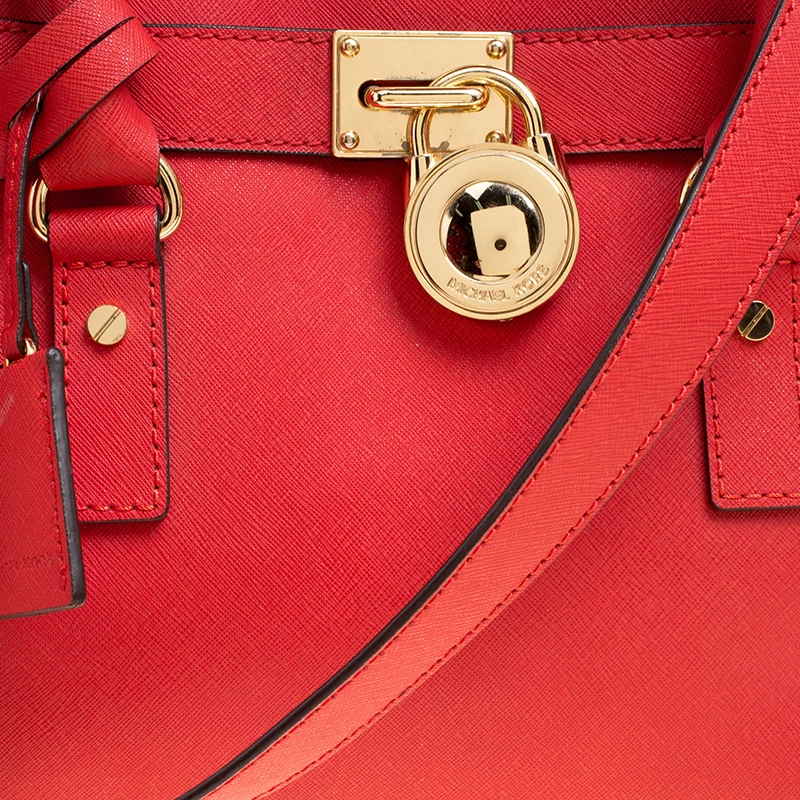 Michael Kors Red Leather Hamilton Tote For Women - Image 5