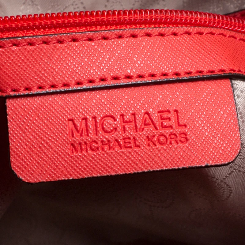 Michael Kors Red Leather Hamilton Tote For Women - Image 8