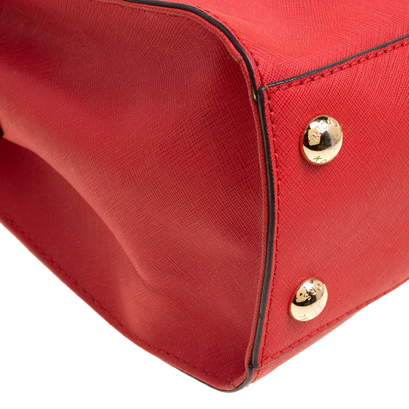 Michael Kors Red Leather Hamilton Tote For Women - Image 10