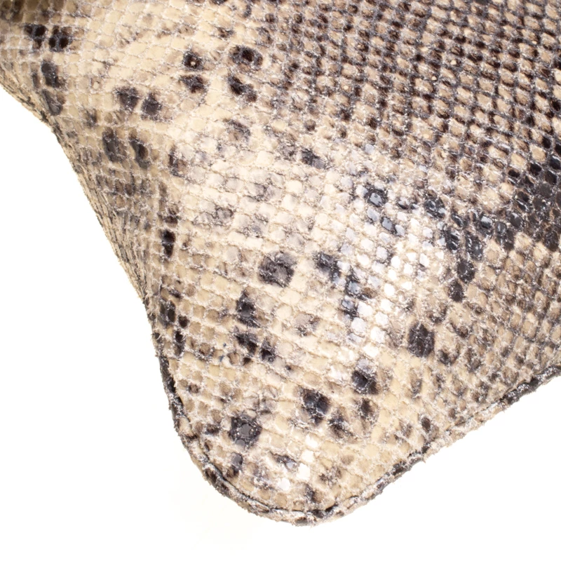 Michael Kors Beige Python Embossed Leather Oversized Sloan Clutch For Women - Image 10