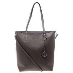 Michael Kors Dark Beige Leather Large Hayley Convertible Tote For Women