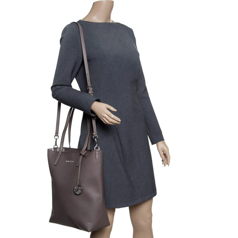 Michael Kors Dark Beige Leather Large Hayley Convertible Tote For Women - Image 2