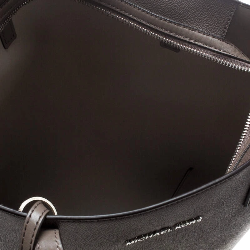 Michael Kors Dark Beige Leather Large Hayley Convertible Tote For Women - Image 7