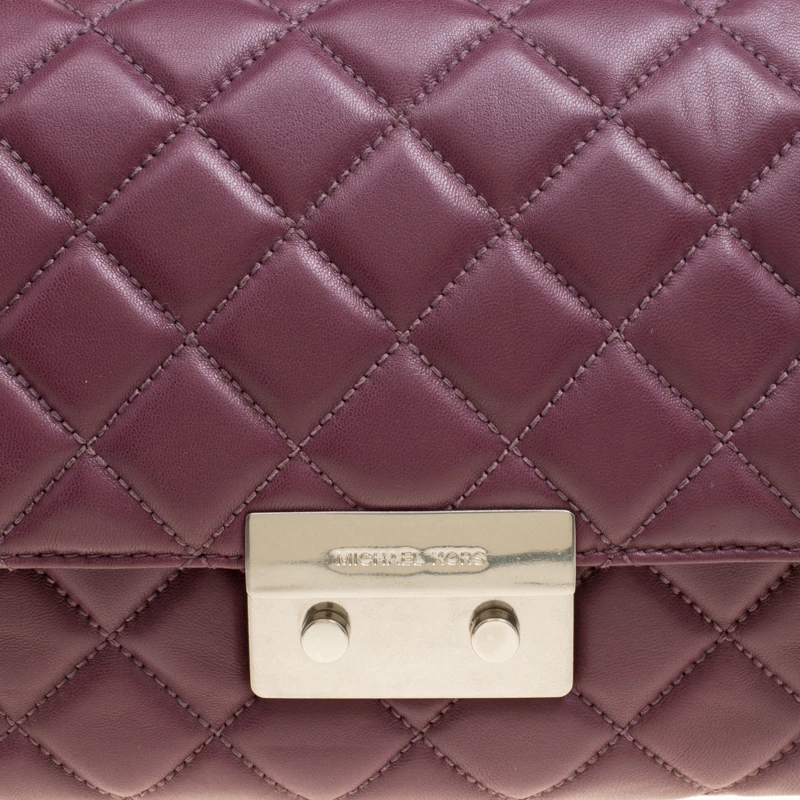 Michael Kors Burgundy Quilted Leather Sloan Shoulder Bag For Women - Image 5