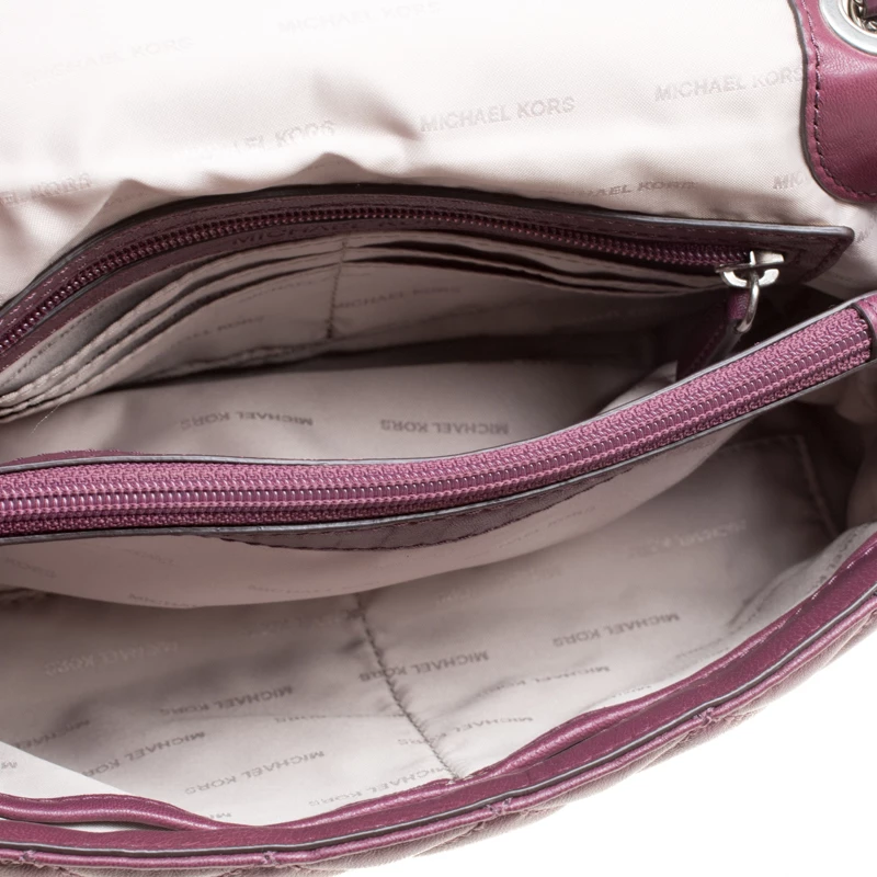 Michael Kors Burgundy Quilted Leather Sloan Shoulder Bag For Women - Image 7
