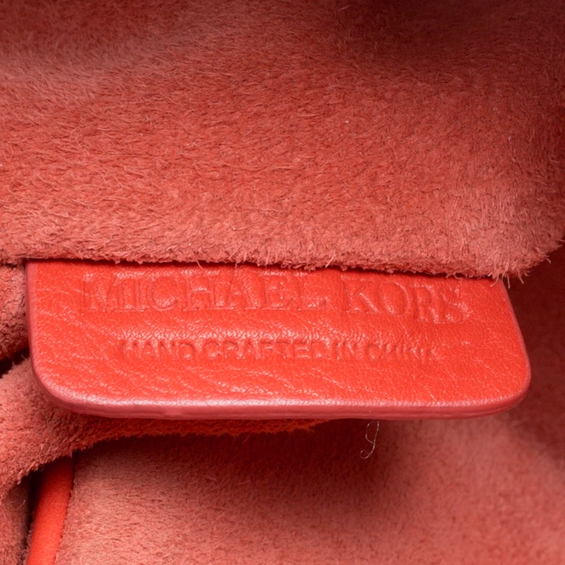 Michael Kors Orange Leather ID Chain Hobo For Women - Image 8