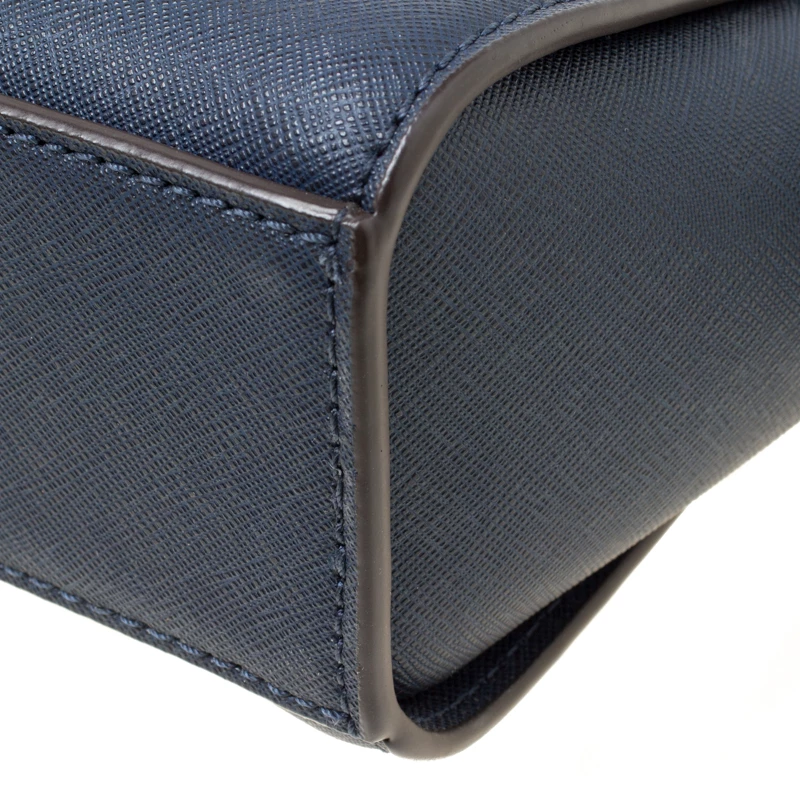 Michael Kors Blue Saffiano Leather Mini Selma Crossbody Bag For Women - Image 11