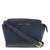 Michael Kors Blue Saffiano Leather Mini Selma Crossbody Bag For Women